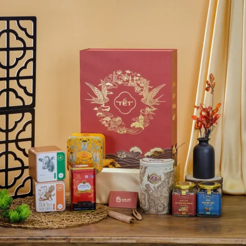 Set quà Tết Vân Hạc – hộp cứng in logo